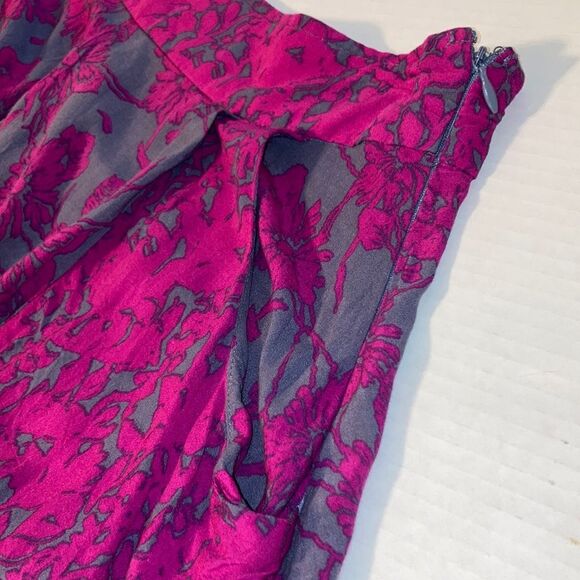 FREE PEOPLE Sheila High Rise Flowy Floral Culotte Fuschia Pink Shorts Womens 12 - Picture 10 of 16